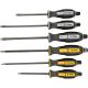 Отвертки для подбивания, набор 6 шт., закаленное жало, намагниченное жало, сталь CrV, размеры: шлицевые 5 x 100 мм, 5 x 150 мм, 6 x 150 мм, крестовые PH1 x 100 мм, PH1 x 150 мм, PH2 x 150 мм, с вешалкой Topex 39D506