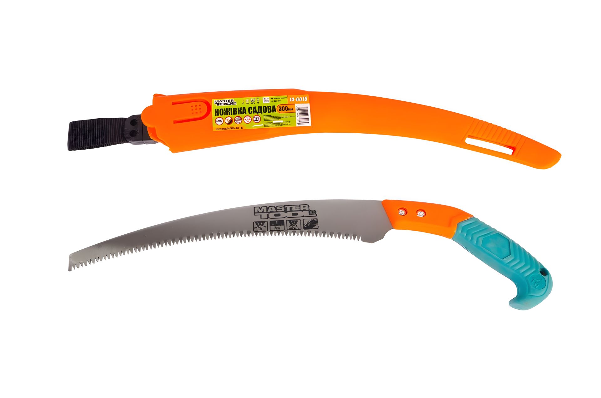 Садова ножівка 300 мм 6TPI загартований зуб 3-D заточування з чохлом MASTERTOOL 14-6016 Садова ножівка 300 мм 6TPI загартований зуб 3-D заточування з чохлом MASTERTOOL 14-6016