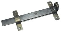 Гаражный засов плоский 200 мм черный металл MASTERTOOL 92-0348