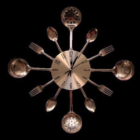 Металевий настінний годинник на кухню "Ложки-вилки" 40 см ЛВ-Мет-S-400 Timelike™ мідні