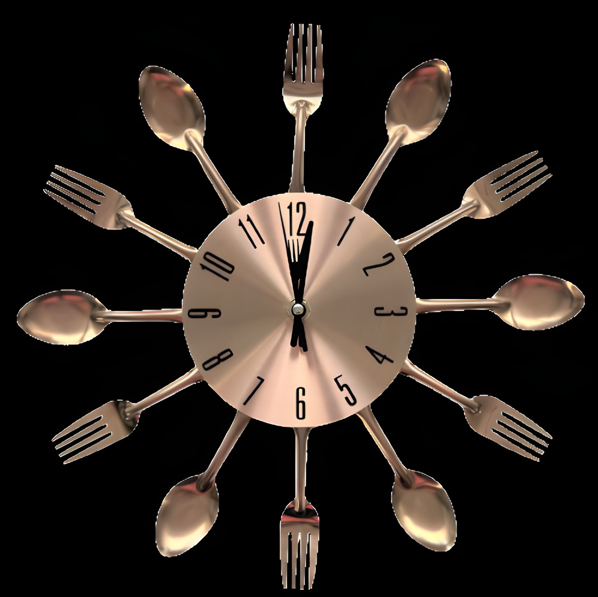 Настенные часы на кухню "Ложки-вилки" столовые приборы (32 cм) металлические ЛВ-Мет-S Timelike™ золотистые Настенные часы на кухню "Ложки-вилки" столовые приборы (32 cм) металлические ЛВ-Мет-S Timelike™ золотистые