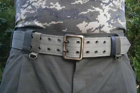 Полевой офицерский ремень (ремень + кожаный) №1 оливковый 100 см Полевой офицерский ремень (ремень + кожаный) №1 оливковый 100 см