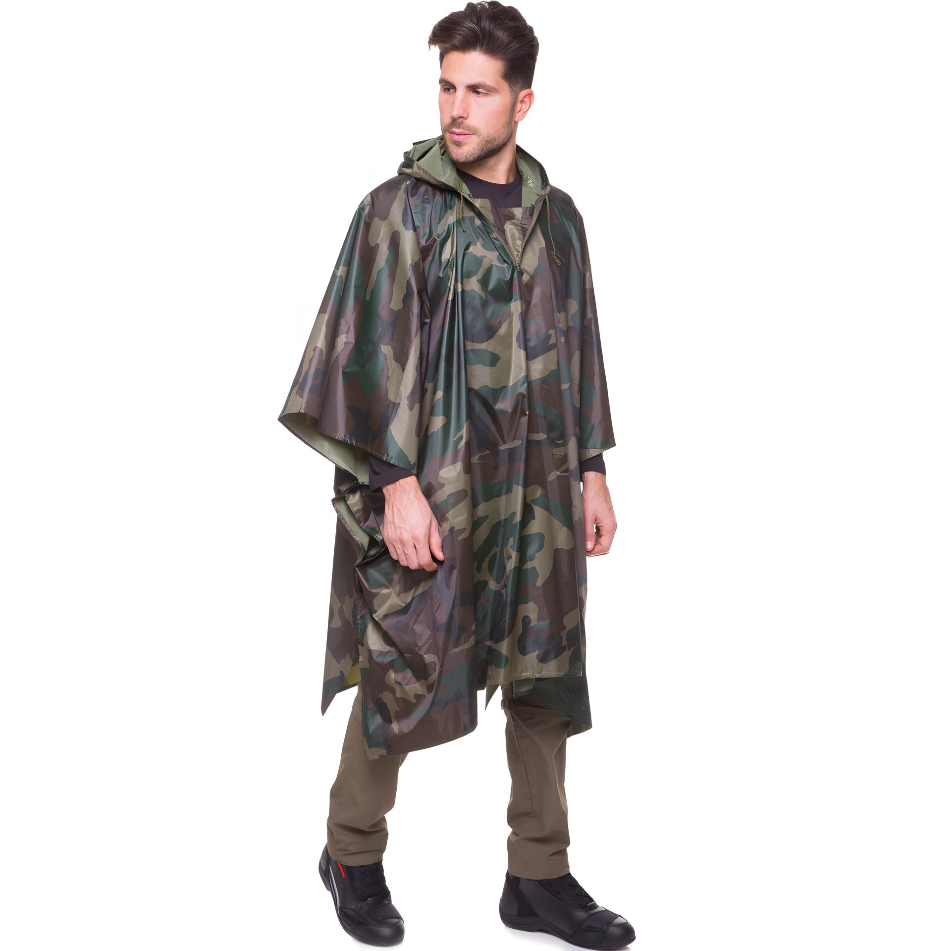 Плащ-палатка-пончо дорожный ПВХ 145х107см камуфляж Плащ-палатка-пончо дорожный ПВХ 145х107см камуфляж