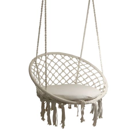 Гамак-кресло подвесное с подушкой Boho (бежевый)