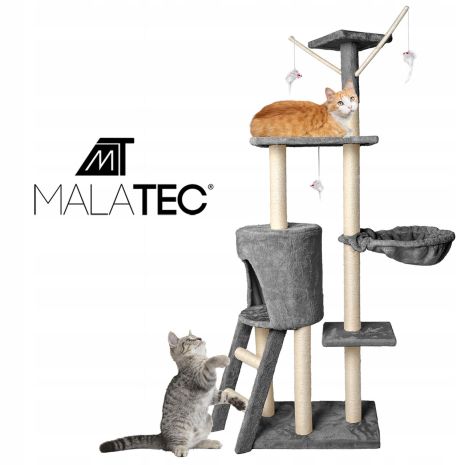 Кігтеточка-будиночок для котів, подряпана Malatec 138см