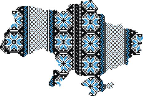 Интерьерная наклейка на стену Карта Украины Орнамент