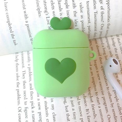 Силіконова кришка для AirPods 1 і 2 та Apple AirPods Pro Green Heart