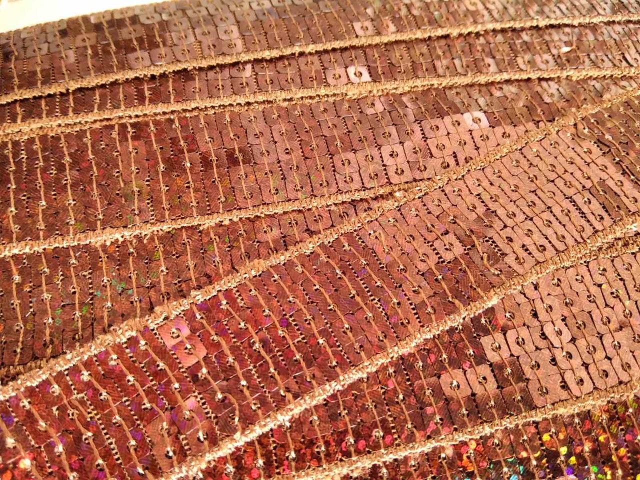 Тесьма пайетки Коричневая 2 см Тесьма пайетки Коричневая 2 см