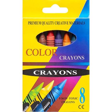 Восковые карандаши 8 цветов CRAYONS