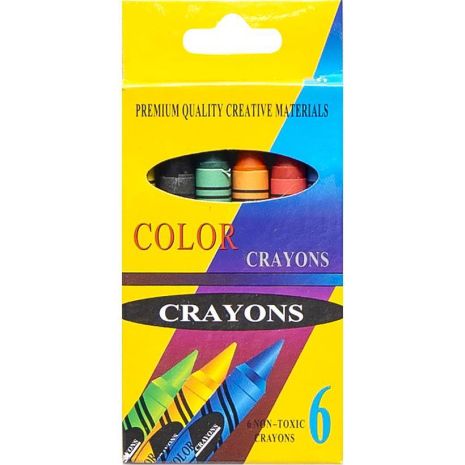 Воскові олівці 6 кольорів CRAYONS