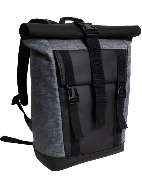 Ролтоп рюкзак модель: Grade, сірий меланж з чорним