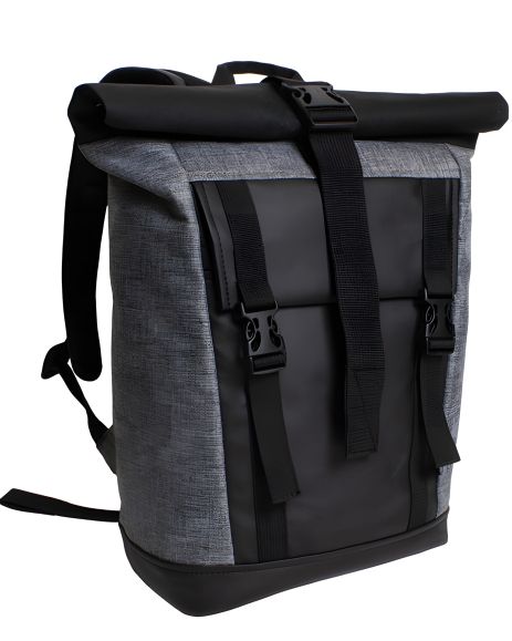 Ролтоп рюкзак модель: Grade, сірий меланж з чорним