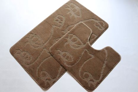Коврики для ванной и туалета Vonaldi 80*50 см и 40*50 см brown 01348/s Коврики для ванной и туалета Vonaldi 80*50 см и 40*50 см brown 01348/s