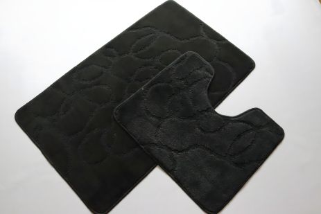 Комплект ковриков для ванной и туалета Vonaldi 100*60 см и 50*60 см черный (10639) Комплект ковриков для ванной и туалета Vonaldi 100*60 см и 50*60 см черный (10639)