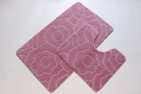 Набір ковриків Vonaldi для ванної та туалету 100*60 см і 50*60 см pink 11139 Набір ковриків Vonaldi для ванної та туалету 100*60 см і 50*60 см pink 11139