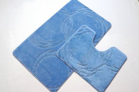 Набор ковриков в ванную и туалет Vonaldi комплект 80*50 см и 40*50 см lightblue 00195/s