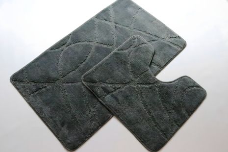 Коврики для ванної та туалету Vonaldi 100*60 см і 50*60 см grey 01339