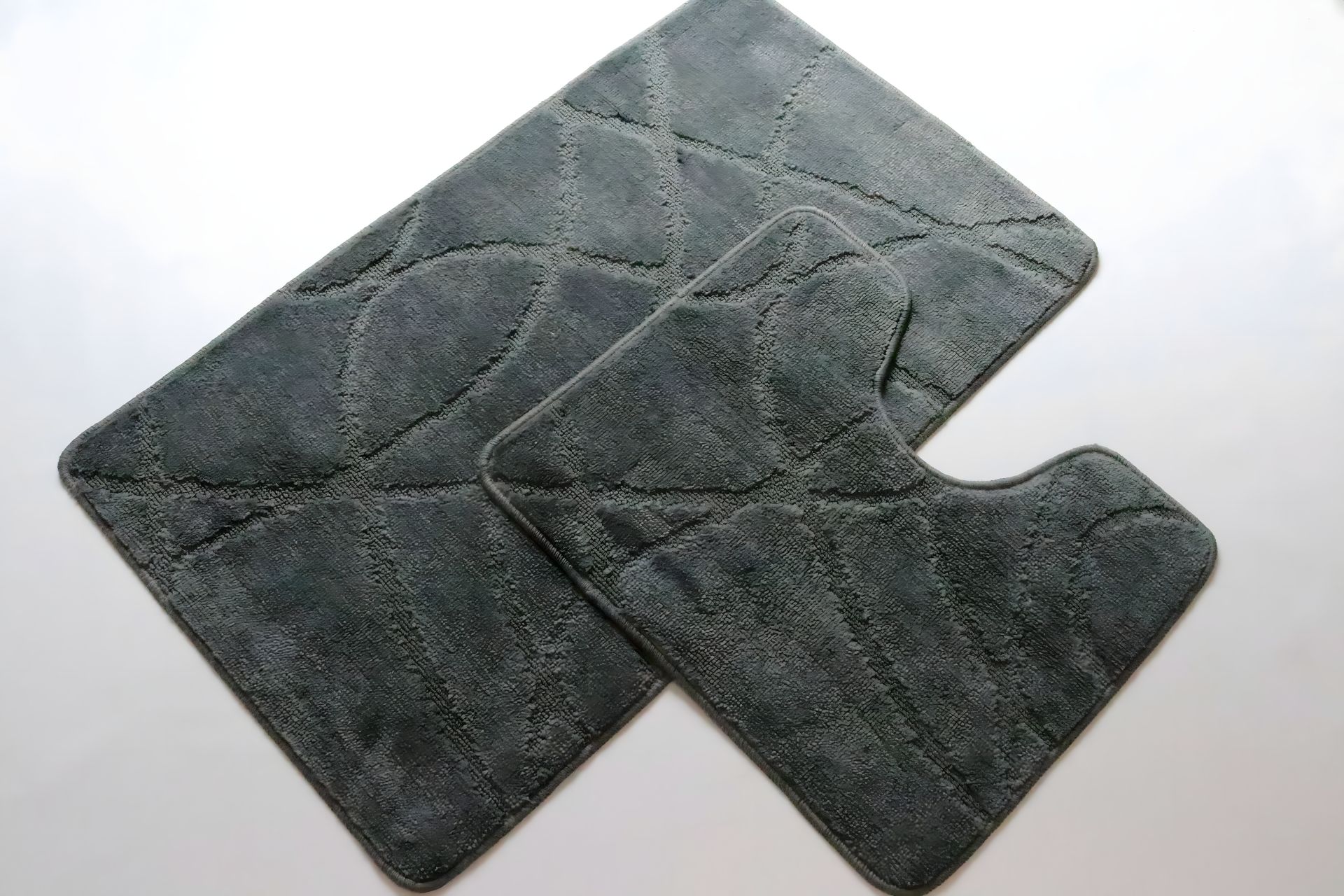 Коврики для ванної та туалету Vonaldi 100*60 см і 50*60 см grey 01339 Коврики для ванної та туалету Vonaldi 100*60 см і 50*60 см grey 01339