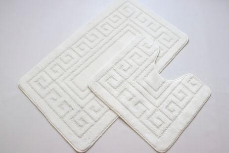 Ванная и туалет: комплект ковриков Vonaldi 100*60 см и 50*60 см white 00165