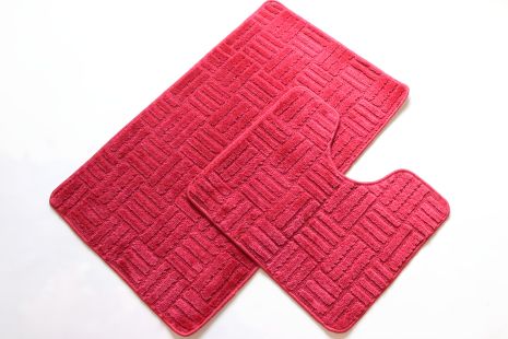 Vonaldi Набор ковриков в ванную и туалет 100*60 см и 50*60 см bordo 00172 Vonaldi Набор ковриков в ванную и туалет 100*60 см и 50*60 см bordo 00172