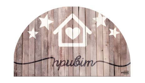 Вхідний килимок 45x75 см на гумовій основі з принтом Artimat kr-602-4