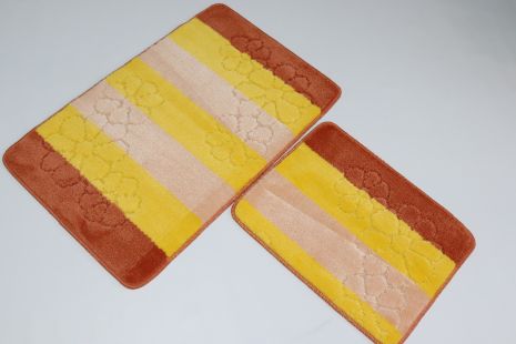 Набір килимків у ванну та туалет Vonaldi 80x50+40x50 см Orange 1227 Набір килимків у ванну та туалет Vonaldi 80x50+40x50 см Orange 1227