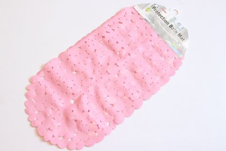 Силіконовий килим у гальці ванної 67*34 см, рожевий