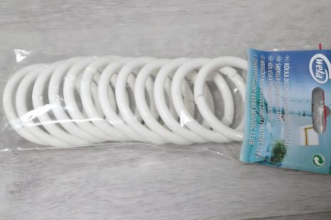 Кільця для штор з замком білі 12 шт
