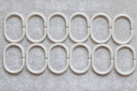 Набір білих кілець для штор 16 шт, Білий