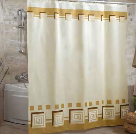 Бежевая штора для ванной Miranda LYKIA