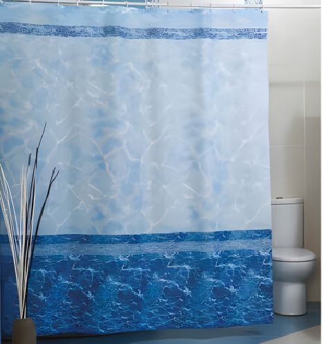 Штора для ванної MERMER SU синього кольору (Miranda) Штора для ванної MERMER SU синього кольору (Miranda)