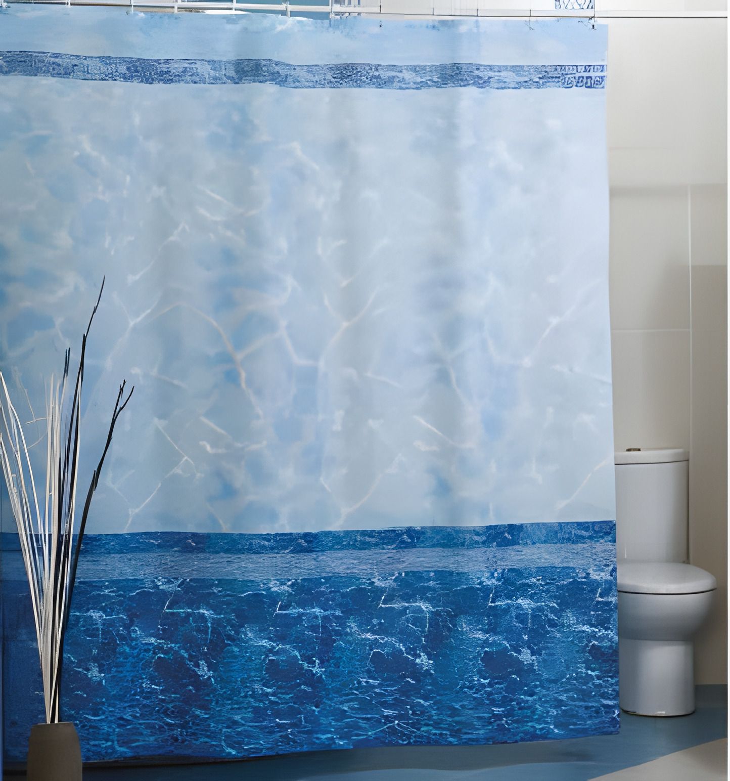 Штора для ванної MERMER SU синього кольору (Miranda) Штора для ванної MERMER SU синього кольору (Miranda)