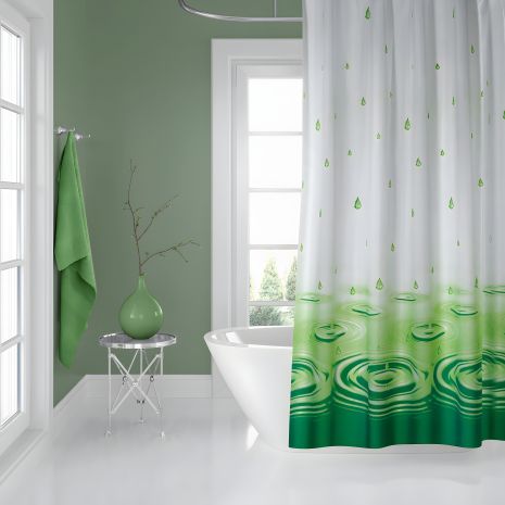 Штора для ванної Drop Green 180x200 см Tropik