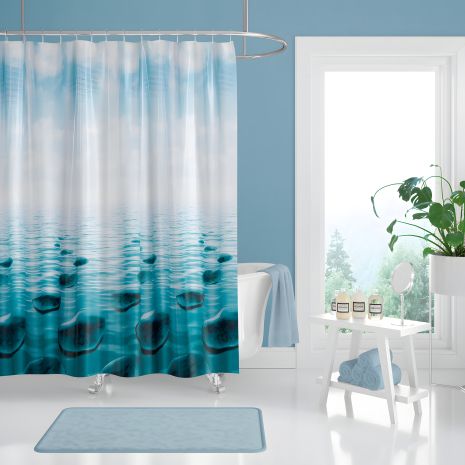 Декоративна штора для ванної Stone 180x200 см Tropik