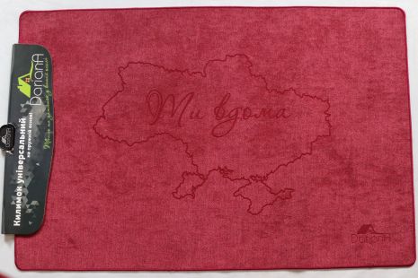 Килимок вхідний "Льон" 60x90 см Червоний