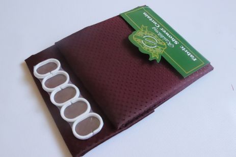 Бордова однотонна шторка для ванної 180x180 см