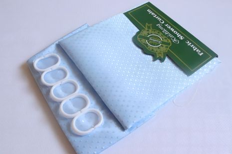 Шторка для ванной однотонная светло-голубая 180x180 см