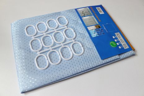 Шторка для ванної широка 240x180 см однотонна "піка" Блідо-блакитний Шторка для ванної широка 240x180 см однотонна "піка" Блідо-блакитний