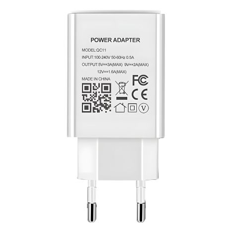 USB швидка зарядка QC 3.0 5V = 3A, 9V = 2A, 12V = 1.6A, 5 рівнів захисту Nectronix QC11
