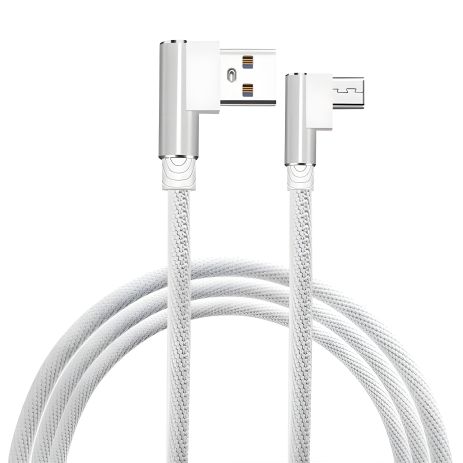 Кабель Micro USB с Г-образными разъёмами, 3 метра, белого цвета Кабель Micro USB с Г-образными разъёмами, 3 метра, белого цвета