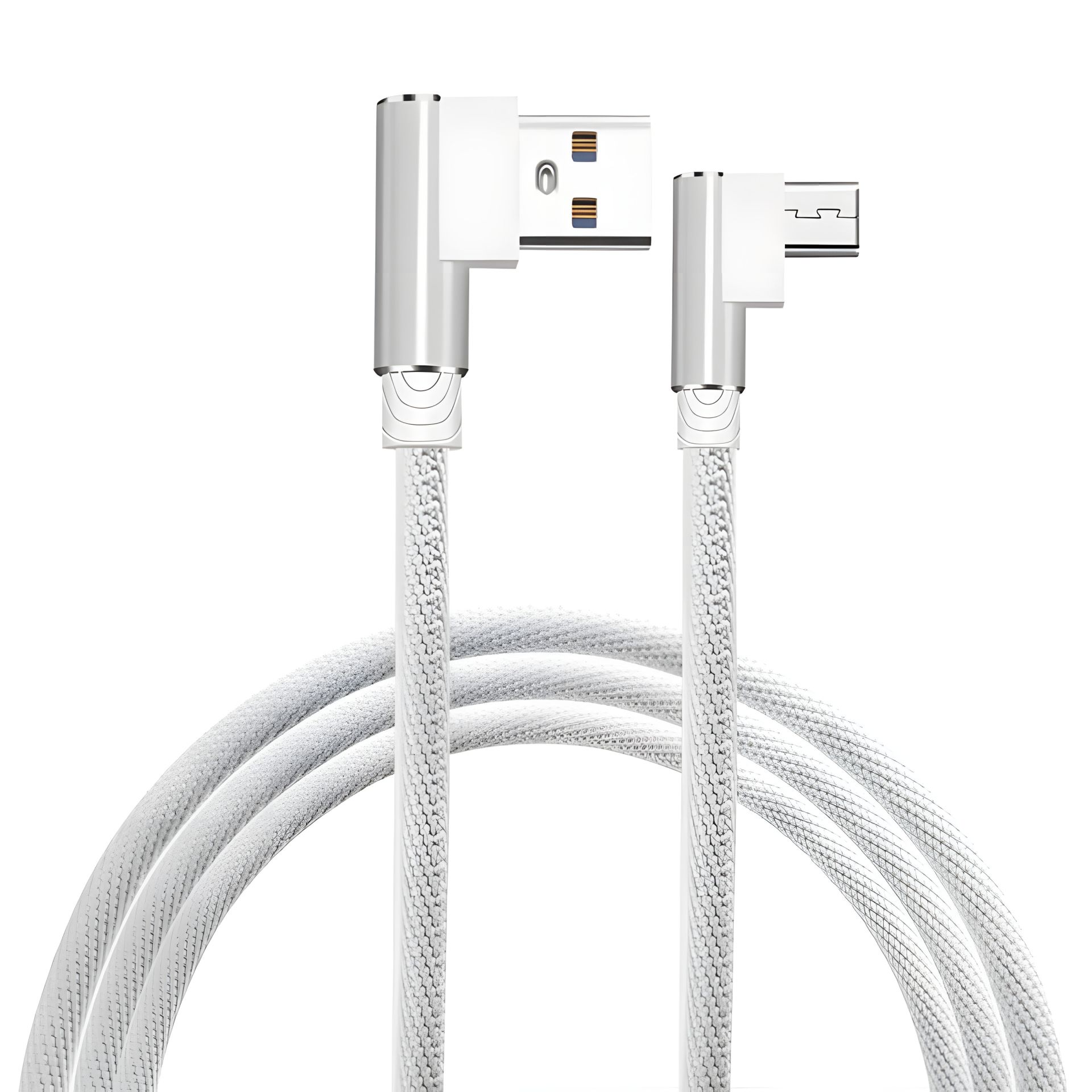 Micro USB кабель с Г-образными разъёмами - 1 метр, белый Micro USB кабель с Г-образными разъёмами - 1 метр, белый