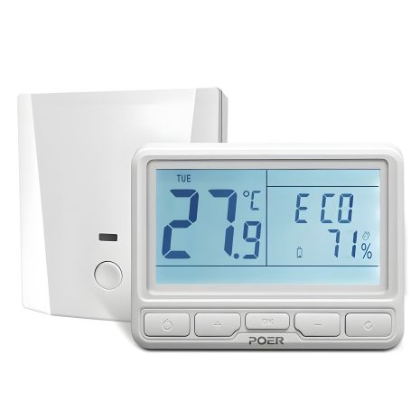 Бездротовий термостат для підлоги теплої або обігрівача Poer PTC16, з терморегулятором бездротовим