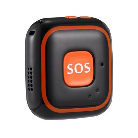 GPS трекер для ребенка портативный с кнопкой SOS Badoo Security V28, черный