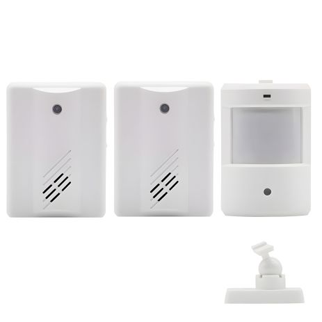 Дверний дзвінок безпровідний з датчиком руху і 2-мя приймачами - оповіщувачами Leshp DD1408-2