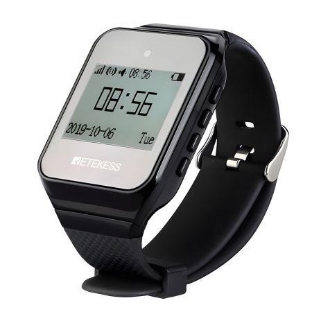 Русскоязычные часы-пейджер для официантов Retekess TD108, черные Русскоязычные часы-пейджер для официантов Retekess TD108, черные