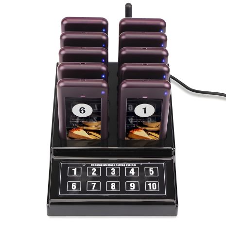 Бездротова система виклику та оповіщення гостей з 10 пейджерами Retekess SU-68G