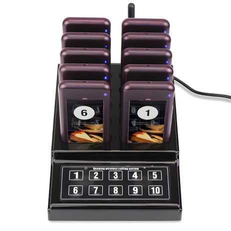 Беспроводная система оповещения и вызова клиентов с 10 пейджерами Retekess SU-68G
