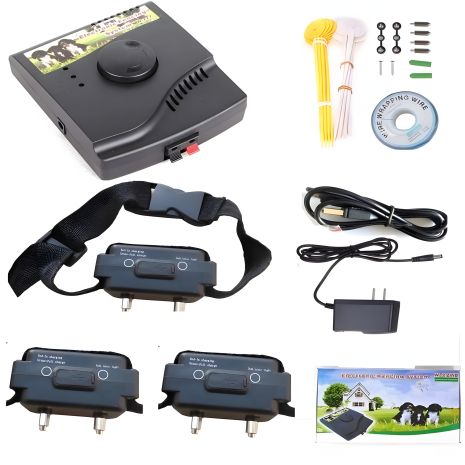 Электронный забор для собак с 3-мя аккумуляторными ошейниками Pet W-227B, проводной