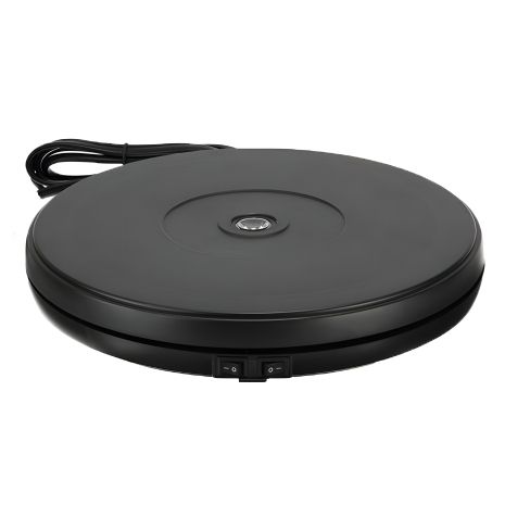 Поворотний стіл з підсвічуванням для предметної зйомки 3D, автоматичний Heonyirry C250, діаметр 25 см, чорний