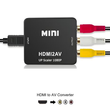 HDMI-адаптер конвертер HDMI AV RCA тюльпан HDMI2AV HDMI-адаптер конвертер HDMI AV RCA тюльпан HDMI2AV